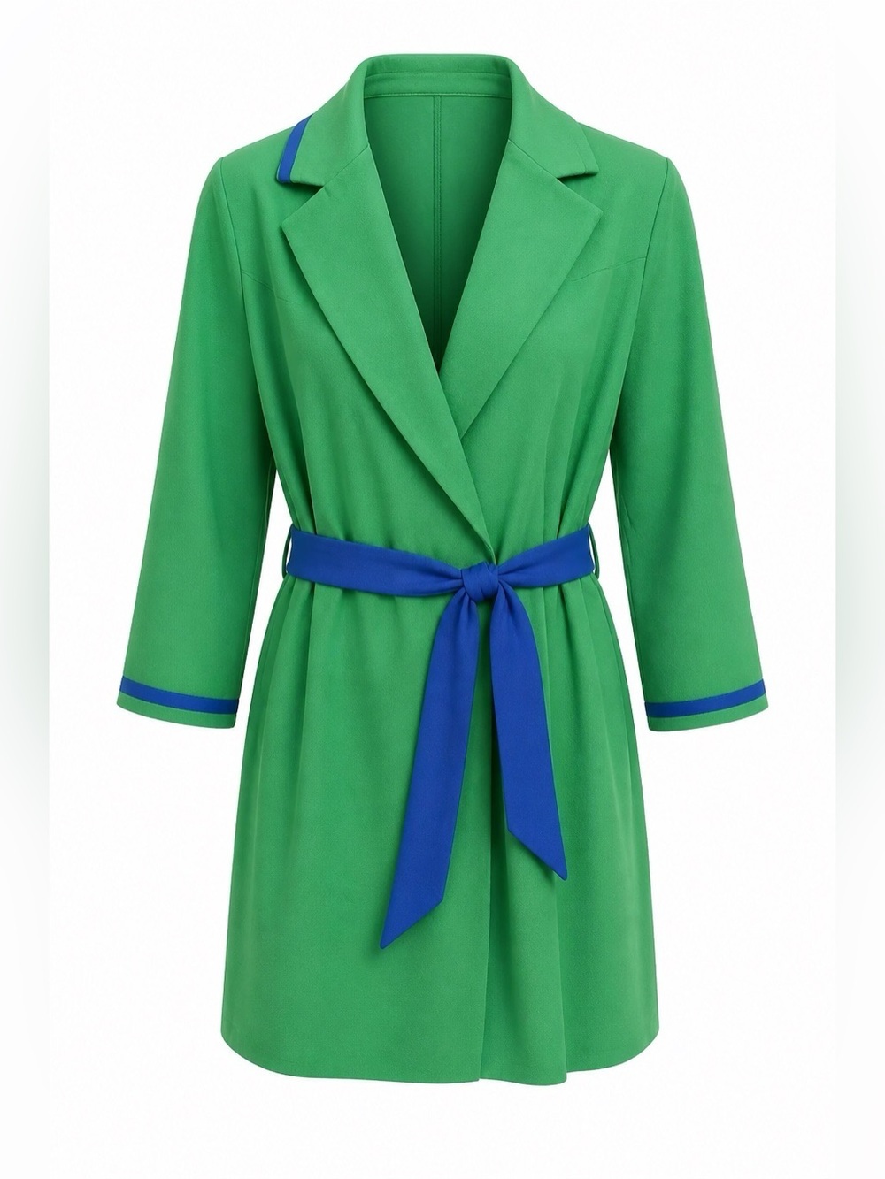 Green Dress with Blue Belt